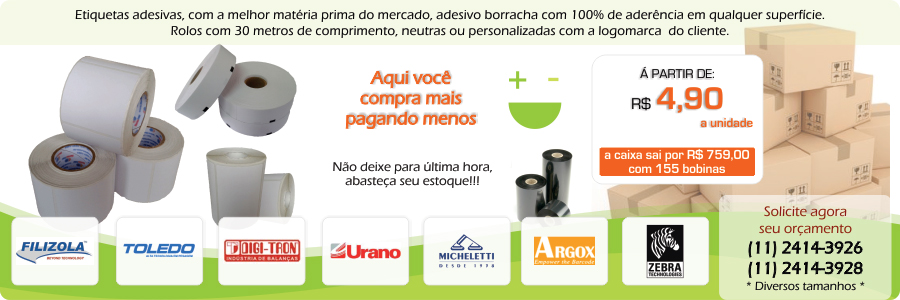 Etiquetas Adesivas, Neutras ou Personalizadas